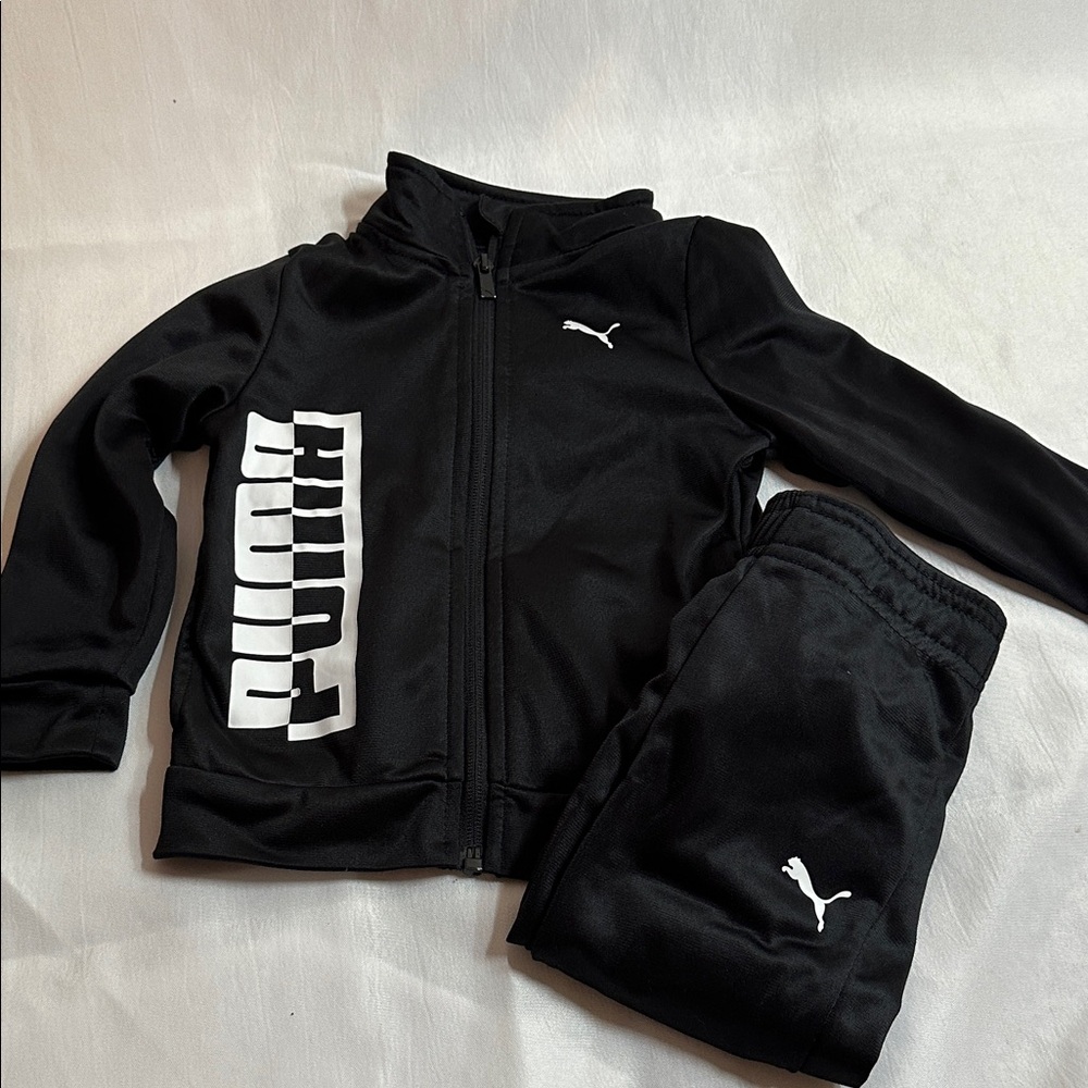 Puma Black and White Tracksuit Set 2T